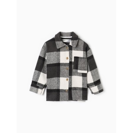 Children's shirt kaftan insulated, gray color, size 32 (110-116 cm)-6