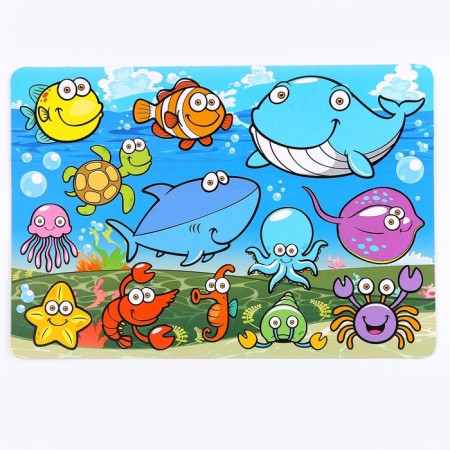 Stencil for kids "sea inhabitants" with coloring-3