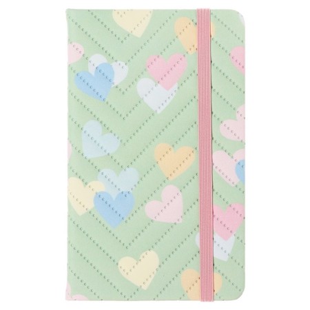 Notepad 80 sheets in a cage (8.8 x 14 cm) Mazari "Pastel Heart", on an elastic band, 70g/m2, 4 Mix colors-7