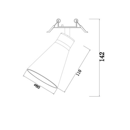 Introduced lamp Technical C059CL-01MG, GU10, 1x10 W, 80x80x142 mm, matte gold-1