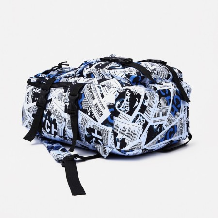 Young backpack from textiles on lightning, 3 pockets, blue color-4