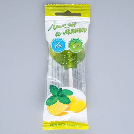 Lollice "Cockerel" with vitamin C with the taste of lemon and mint, 17 g