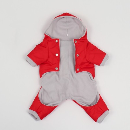 Zimovye jumpsuit for animals, XS (DS 18-20, og 30-32 cm, Osh 24 cm), red-5
