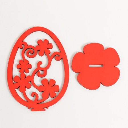 Easter "pattern" 6.5x4.7x9.3 cm (set 2 parts) red-4