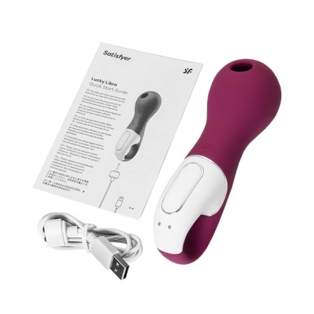 Vacuum-wave contactless stimulator of the Satiffyer Lucky Libra, silicone, 15.7 cm, red red-12