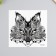 Tattoo on the body black "fox" 38x24 cm