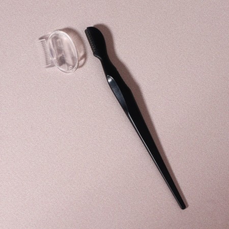 Razor for eyebrow correction, with a protective cover, 11.5 cm, black color-3