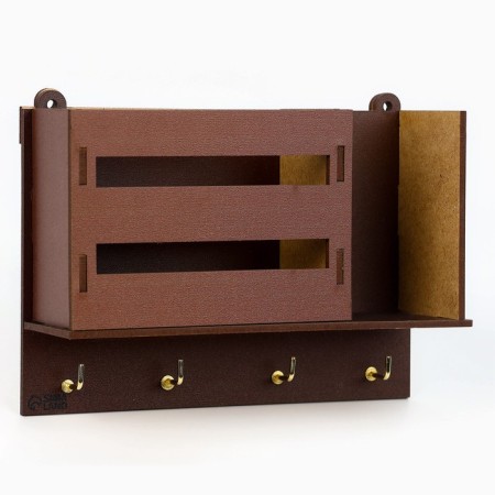 The keybox is wall -mounted with a shelf with a shelf and pocket, Reiki, 17 x 12 cm.-3