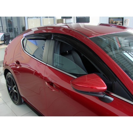 Window deflectors Mazda 3, 2019-, HB, version S, dark-1