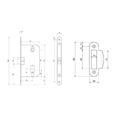 Castle of the inimed APECS 5300-P-CR, plastic. latch, without c/m, m/o 85 mm, b/man, chrome-1
