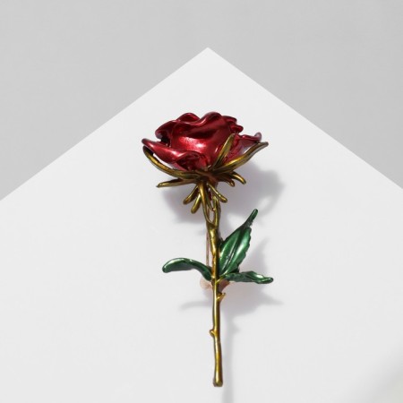 Brooch "Rose", red-green in gold
