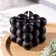 Figure candle "Babb cube", 6 cm, black