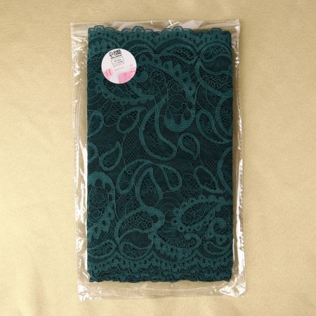 Lace elastic fabric, 230 mm × 2.7 ± 0.5 m, emerald color-4