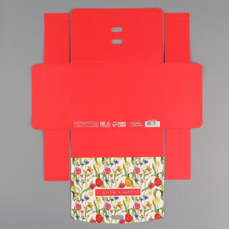 Gift folding box, packaging, “March 8”, 16.5 x 12.5 x 5 cm, without tape-5