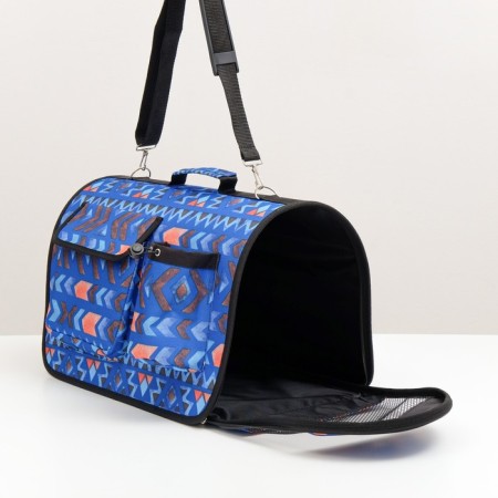 Bag - Carserans for animals, frame with pockets, 46 x 28 x 29 cm, blue-3