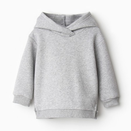 Sweatshirt for a girl, color medium gray melange, height 86 cm (52)