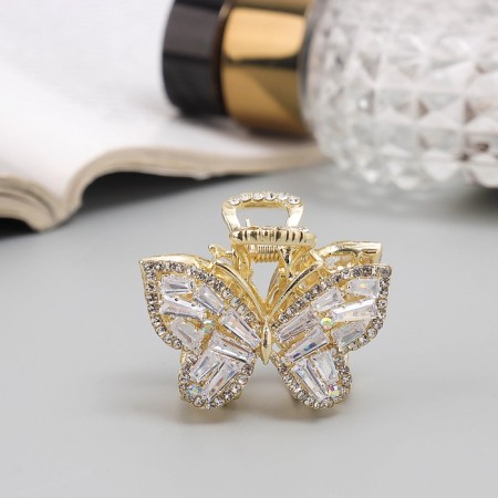Hair crab "Dorothy" butterfly, 4 cm, gold-2