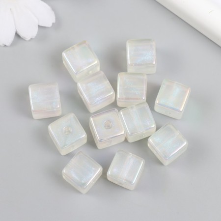 Busina for creativity plastic "Cube. Purumatic shine" White 1.4x1.4x1.4 cm-1