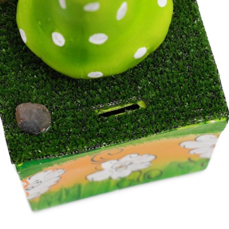 Pig a piggy bank "Gnome with a red beard and a green hat" 24cm-3