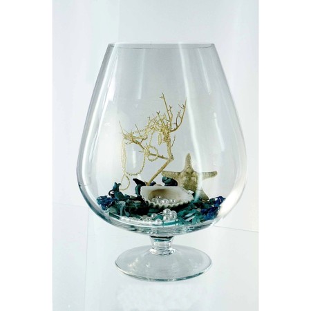Vase "Brandy" glass on the leg D-13.5cm 28x20 cm, 5l 2081 Transparent-1