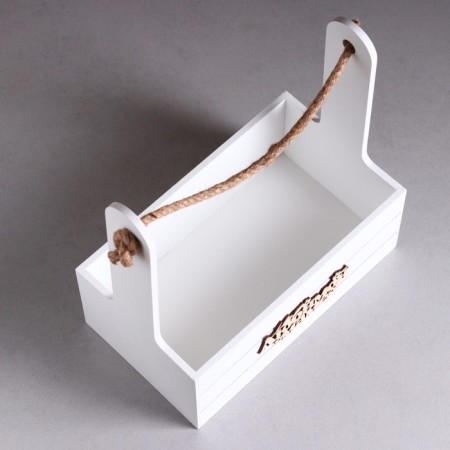 Box - wooden Kashpo 25x15x30 "Beloved Mom" ​​White-2