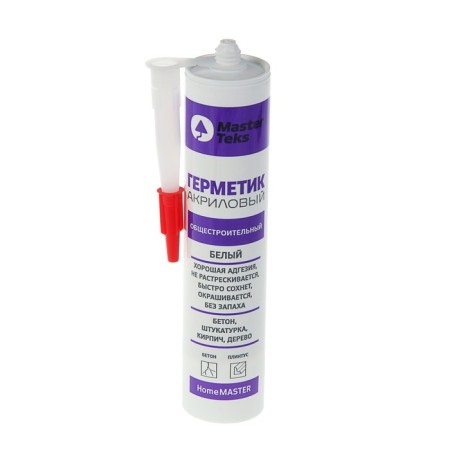 Acrylic sealant Masterteks Homemaster, general -voltage, 260 ml, white