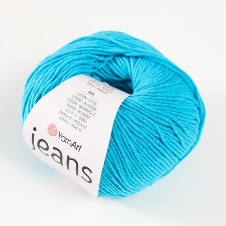 Jeans yarn 55% cotton, 45% acrylic 160m/50g (55 bright turquoise)-2