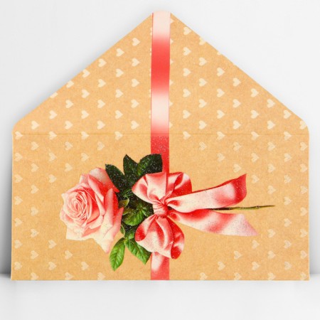Rose money envelope, glitter, 16.5 x 8 cm-1