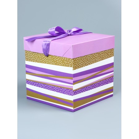 Self -assembly box "lines" lilac 15x15x15 cm-1