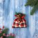 Jewelry decoration "New Year's bag in a cage" 12.5x8.5 cm, red