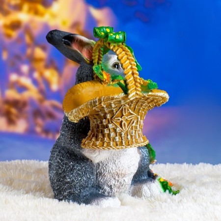 Garden figure "Bunny with a basket" 29x26x32cm-5