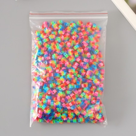 Rubber figured beads "Sunflower with emoticons" mix. 500 pcs.-3
