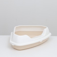 A corner toilet with a frame, 55.5 x 41.5 x 15 cm, beige