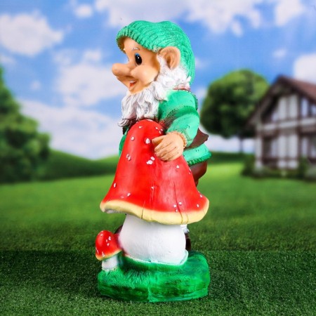 Garden figure "Dwarf with a mushroom" 40x22x50cm-1