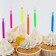 A set of candles with a colored flame for a cake, 12 pcs, cars
