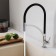 Santek Brooks kitchen mixer, long flexible spout, chrome