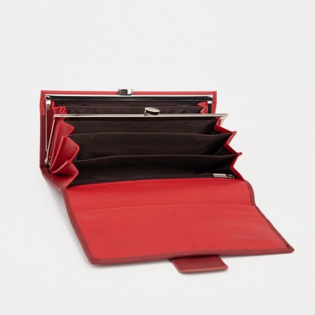 Women's wallet on magnets, red color-2