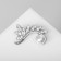 Brooch "Pearl" curl, radiance, white color in silver