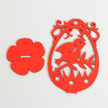 Easter decor "chick" 6.5x4.7x10.3 cm (set 2 parts) red-4