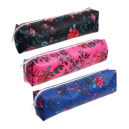 School Penal on the zipper "Flowers", mix