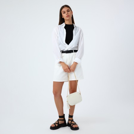 Cross-Bodi Bag on a zipper, beige color-10