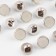 A button on the leg, d = 10 mm, the color is white/silver