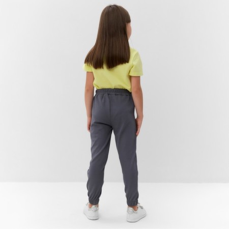 Pants for girls, gray color, height 110 cm-3