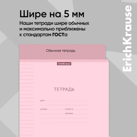 Notebook of 18 sheets in the Erichkrause line "Coverprio Pastel Classics, Plastic Cover, OFSET BOLK 100% whiteness, Pink-4