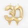 Candle for cake jubilee "line", number 30, gold shine, 8cm