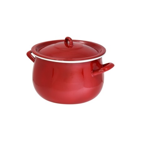 Pan with a lid, d = 20 cm, induction, red color-2