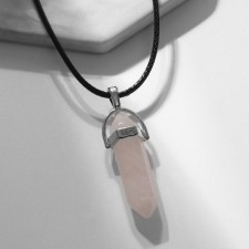 Pendulum “quartz pink” on a lace, 45 cm + extension cm 5 cm