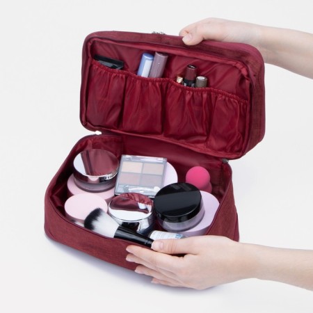 Cosmetic bag, 3 parts on lightning, red color-6