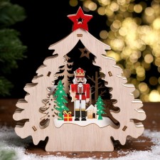 New Year's decor with a “Nutcracker and Christmas tree” backlight 16.5 × 4.5 × 19 cm