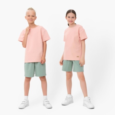 Kids (T -shirt, shorts) minku beige color/ olive, height 152 cm